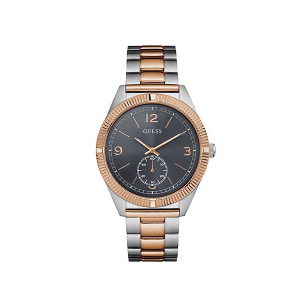 GUESS Silver Rose Gold Stainless Steel Men's Watch W0872G2