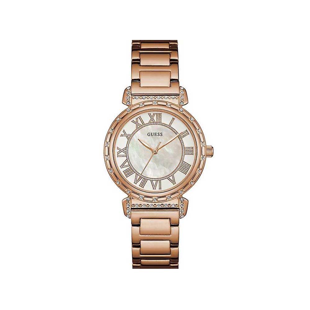 Guess Ladies Watch Rose Gold White W0831L2