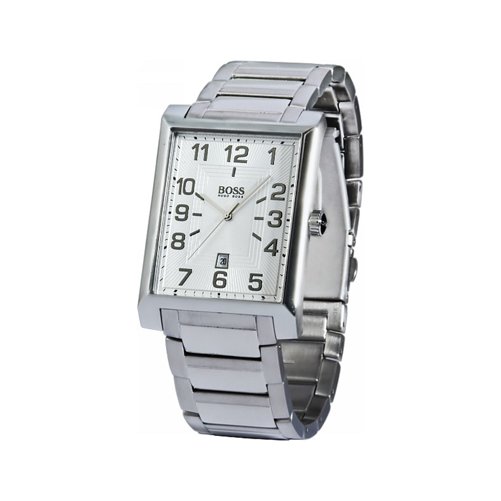  Hugo Boss Watches : 1512356 Quartz Silver Dial Date Stainless Steel Men Watch