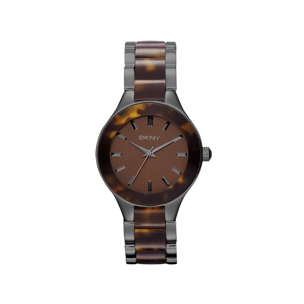 DKNY Brown Dial Steel and Turtoise Ladies Watch