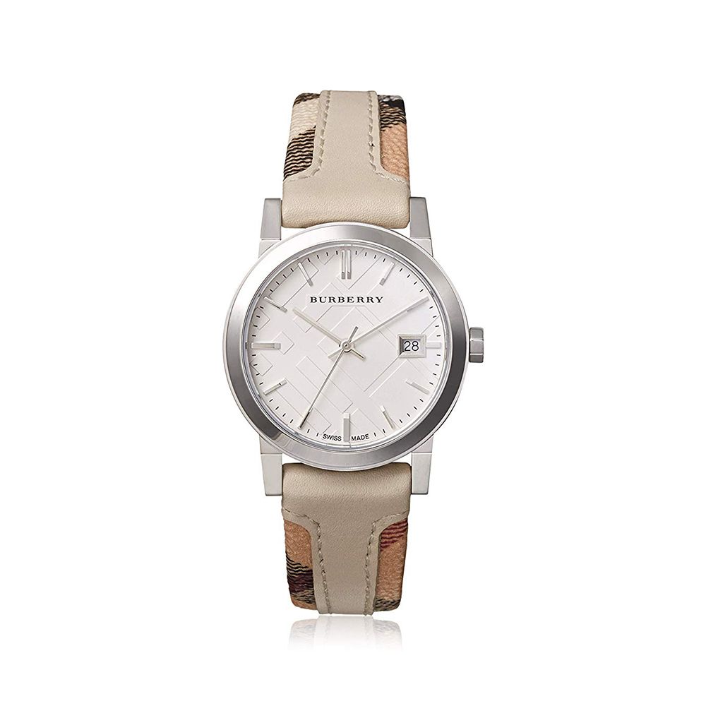 Women Swiss The City Haymarket Check And White Leather BU9132 
