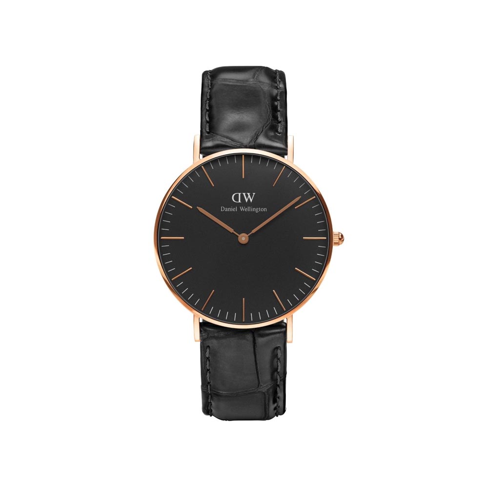 DANIEL WELLINGTON CLASSIC BLACK READING ROSE GOLD