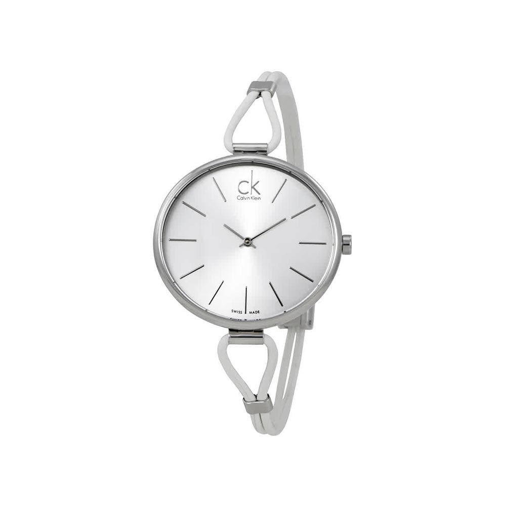 Selection Silver Dial White Leather