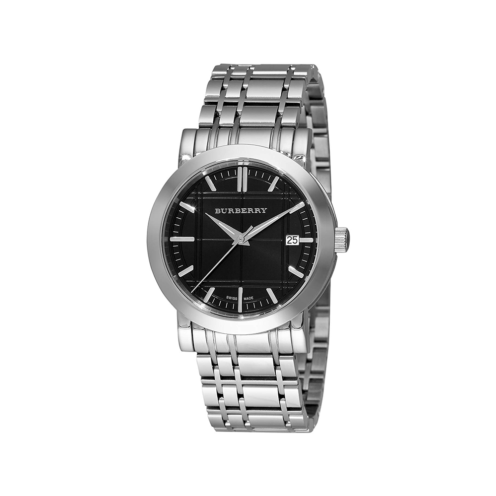 Silver Stainless Steel Black Dial Casual For Men BU1364