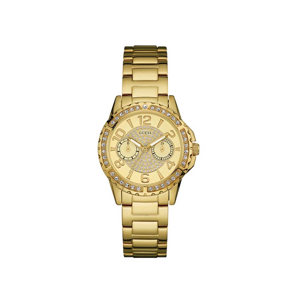 GUESS LADIES' SASSY WATCH GOLD TONE