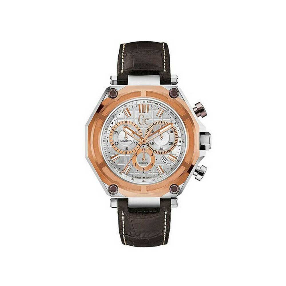 GUESS COLLECTION CHRONO STAINLESS STEEL TWO TONE SAPPHIRE