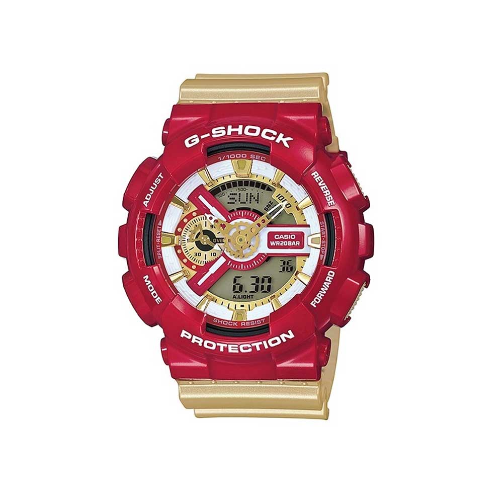 G-Shock Analogue/Digital Mens Red/Gold Watch GA-110CS-4ADR