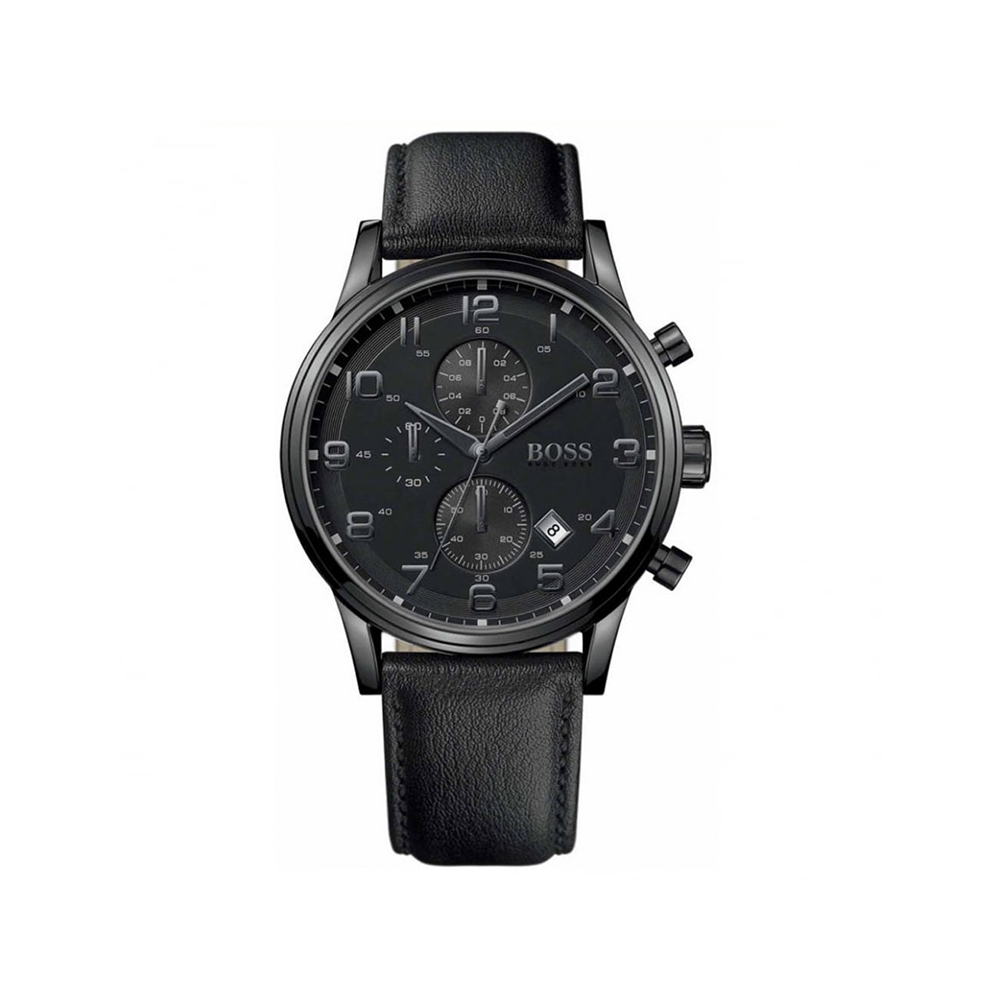 Hugo Boss 1512567 Black Leather Chronograph Men's Watch