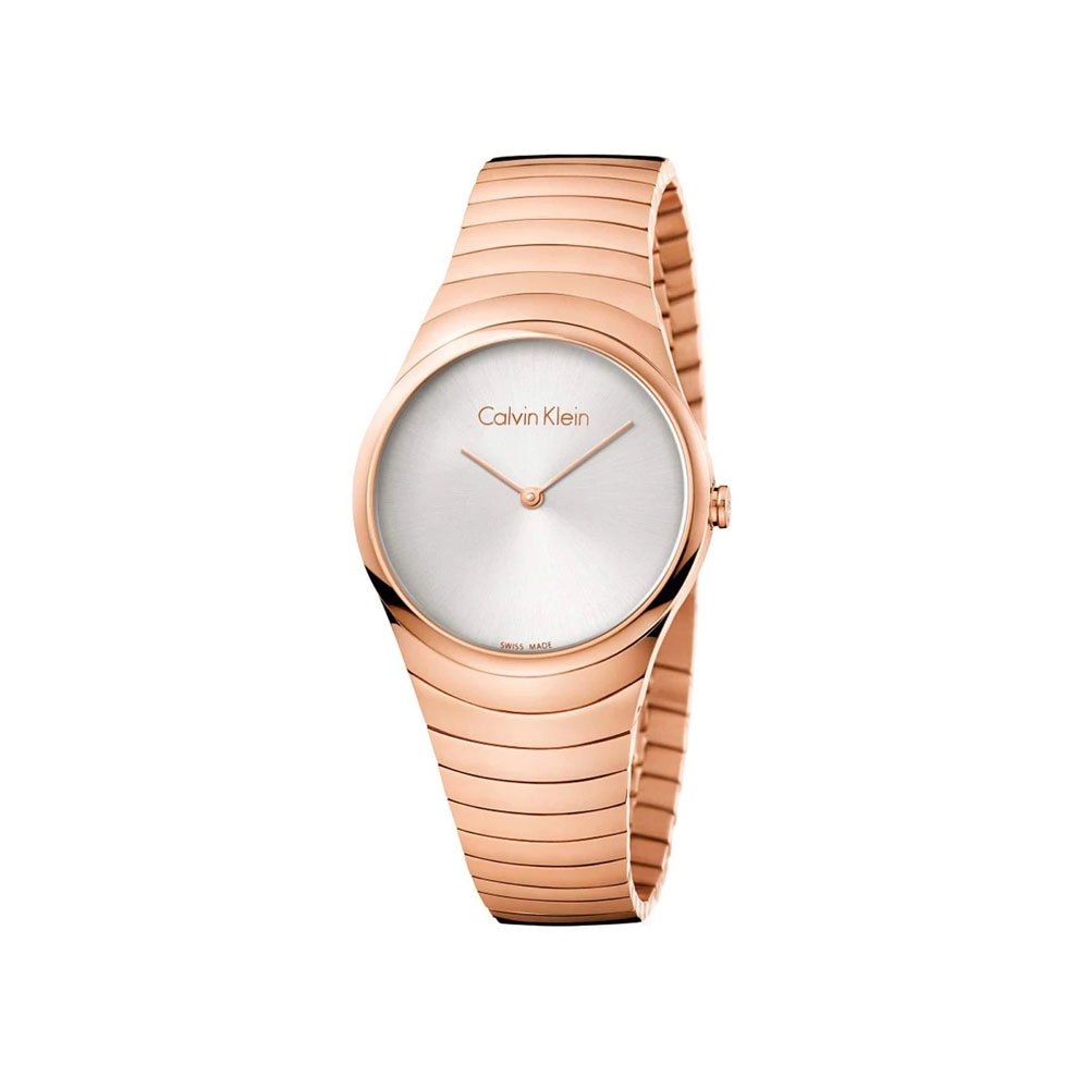 Whirl Quartz Silver Dial Rose Gold