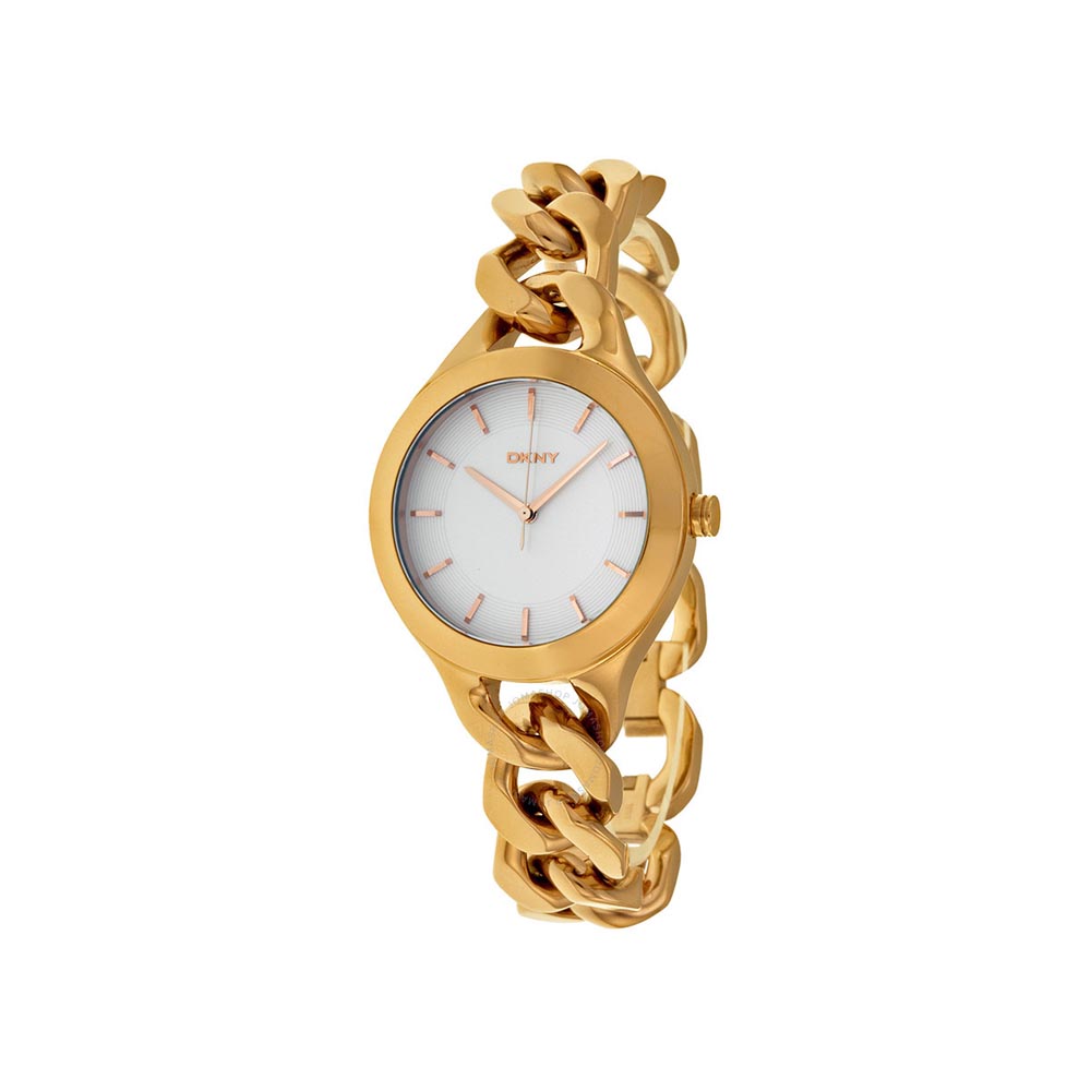 DKNY Chambers White Pearlized Dial Rose Gold-tone