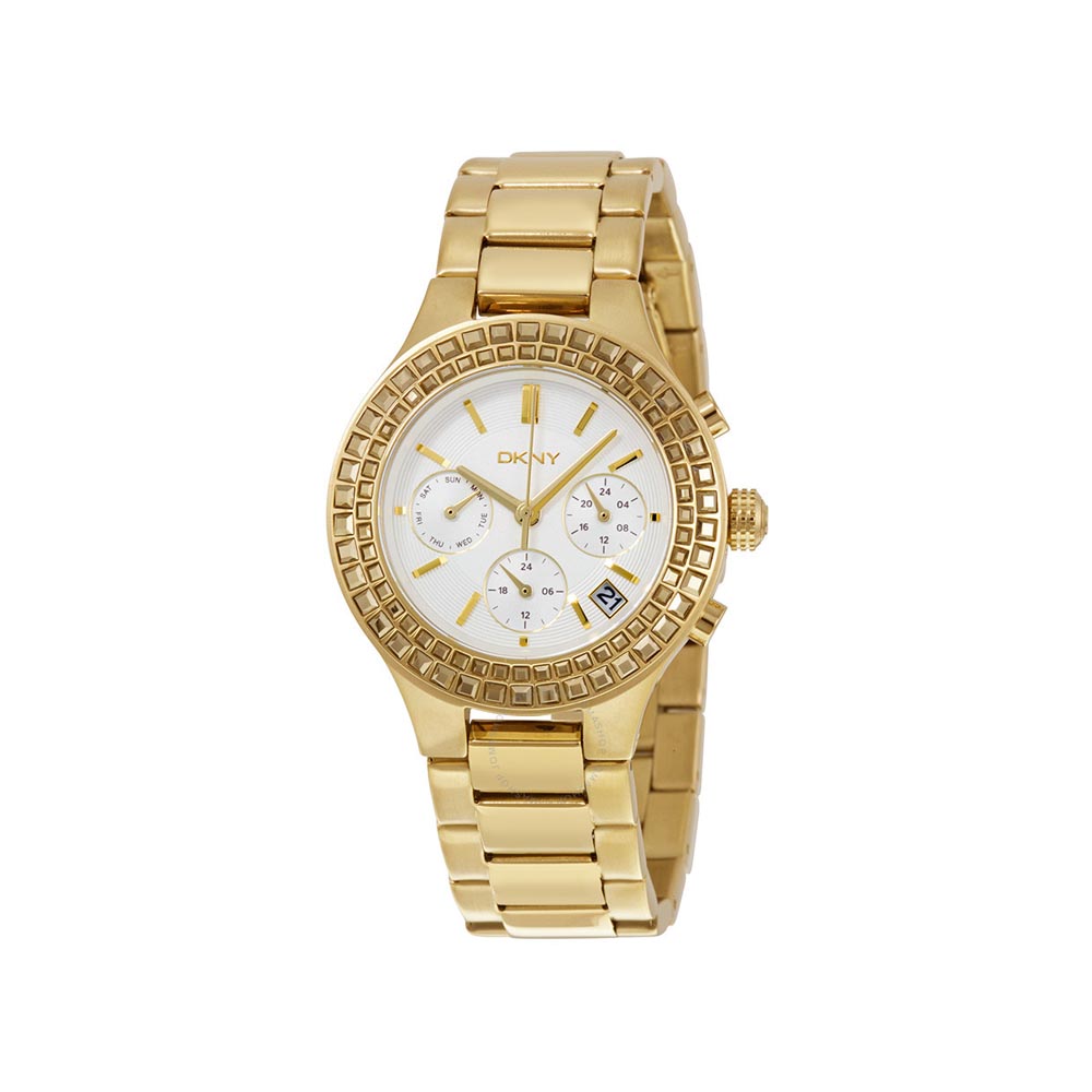 DKNY Chambers Chronograph White Pearlized Gold