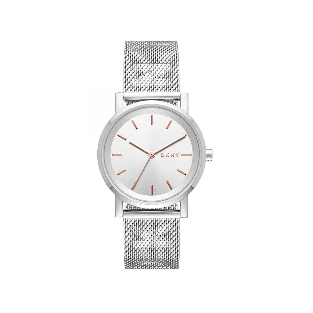 DKNY Soho Silver Dial Steel Mesh Ladies Watch