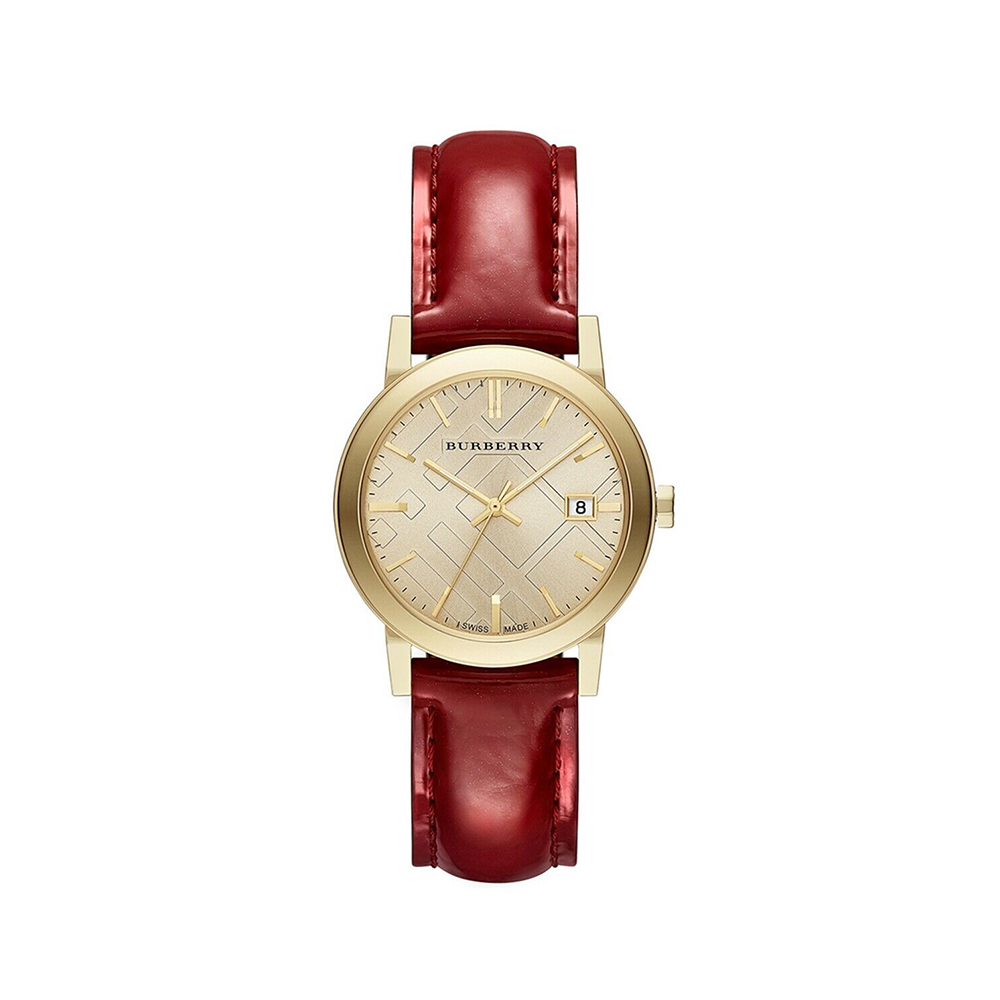 Piping Check Leather Ladies Watch BU9137