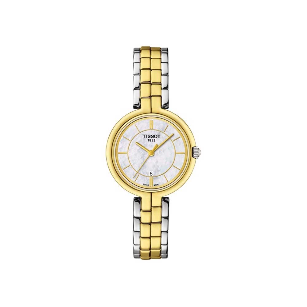 TISSOT FLAMINGO STAINLESS STEEL PVD YELLOW MOTHER OF PEARL